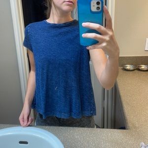 Blue Shirt- open back